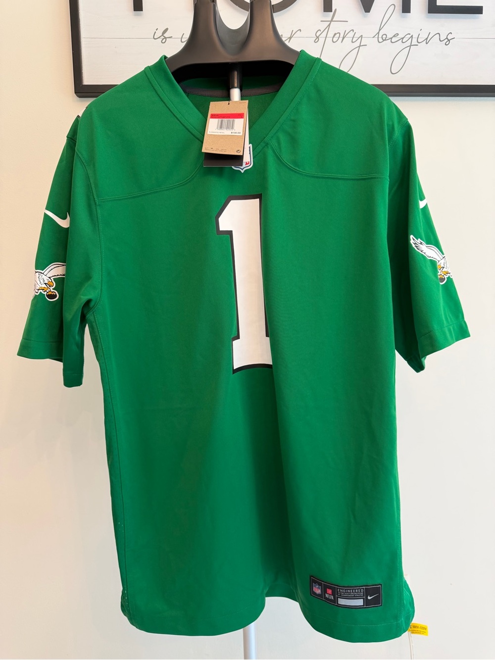 NWT  Men's Nike Jalen Hurts Kelly Green Philadelphia Eagles Size Large